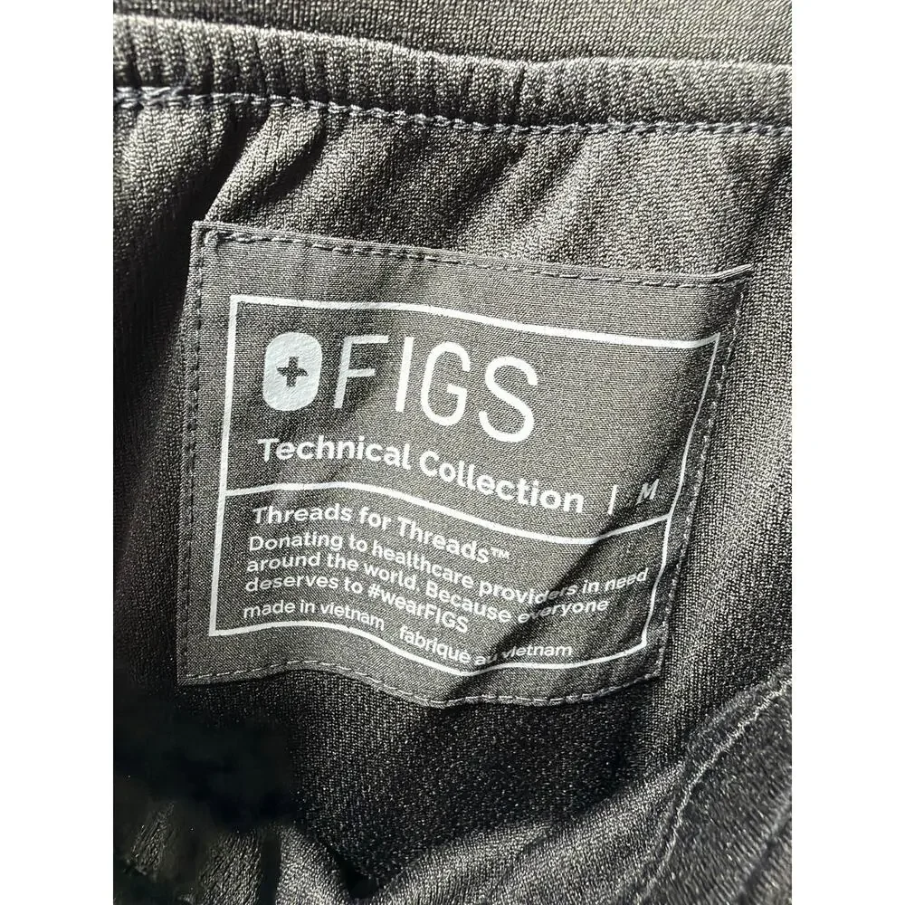 Figs Womens Zamora FreeX Lined Jogger Scrub Pant Black Size M Nurse